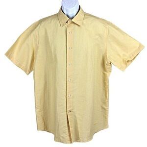 Daniel Cremieux Shirt  Short-Sleeve Button Front Collared Casual Yellow Men's XL